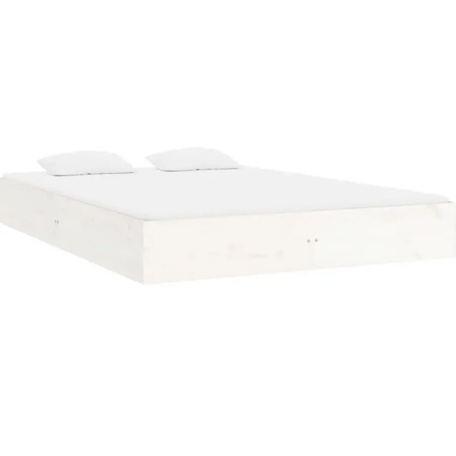 vidaXL - Bed frame pallet - Wit - Massief hout - 120x200 cm