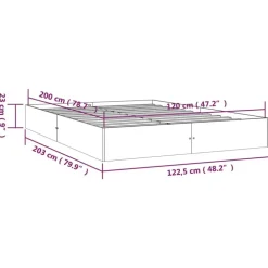 vidaXL - Bed frame pallet - Wit - Massief hout - 120x200 cm