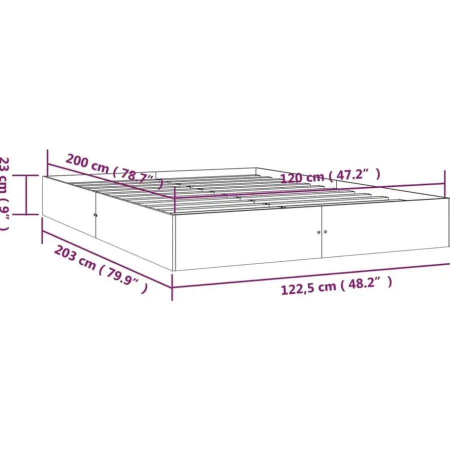 vidaXL - Bed frame pallet - Wit - Massief hout - 120x200 cm