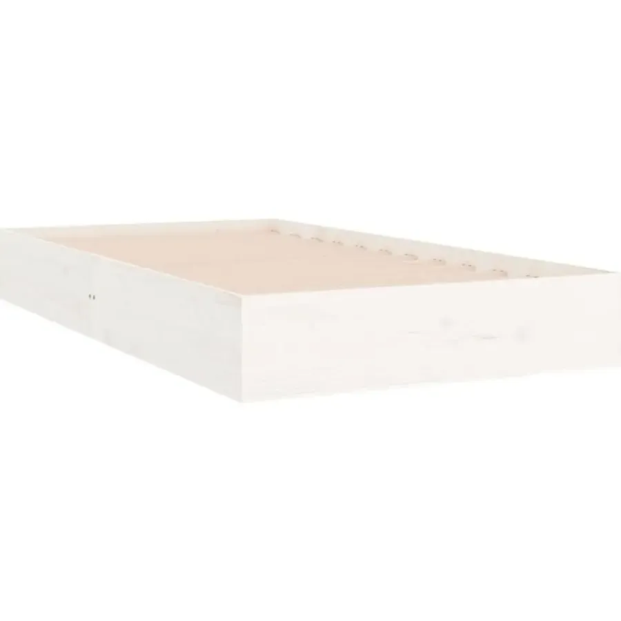 1-Persoons Bedden-vidaXL - Bed frame pallet - Wit - Massief hout - 90x200 cm