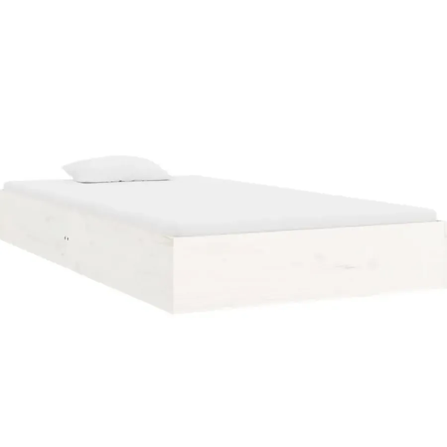 1-Persoons Bedden-vidaXL - Bed frame pallet - Wit - Massief hout - 90x200 cm