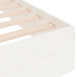 1-Persoons Bedden-vidaXL - Bed frame pallet - Wit - Massief hout - 90x200 cm