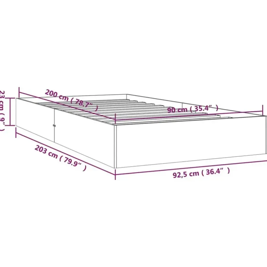 1-Persoons Bedden-vidaXL - Bed frame pallet - Wit - Massief hout - 90x200 cm
