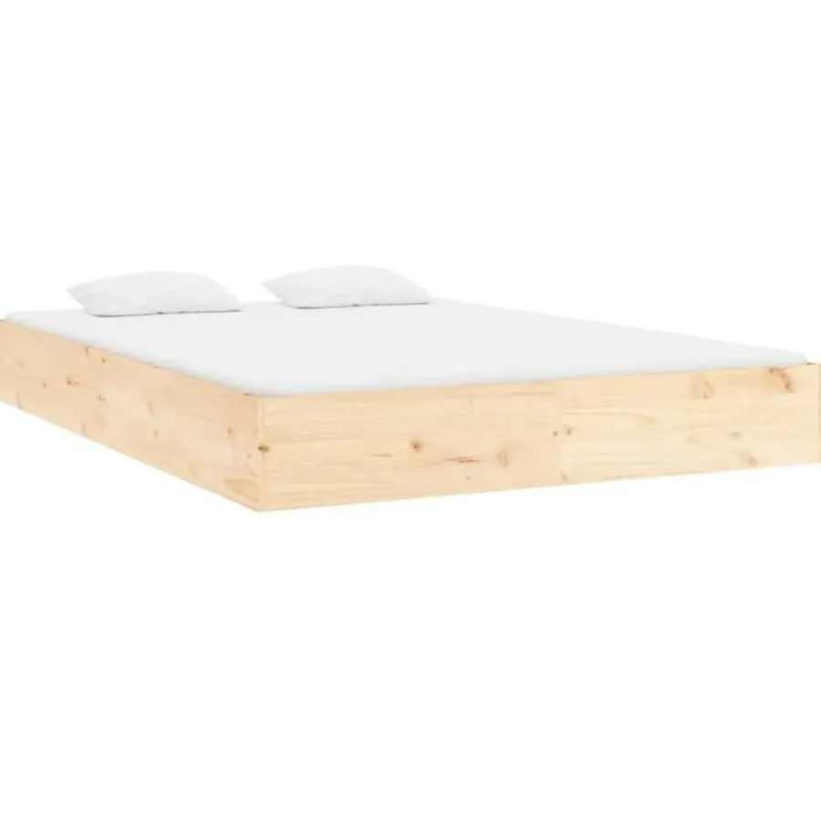 vidaXL - Bed frame pallet zonder matras - Naturel -Massief hout - 140x200 cm