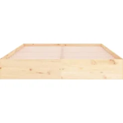 vidaXL - Bed frame pallet zonder matras - Naturel -Massief hout - 140x200 cm