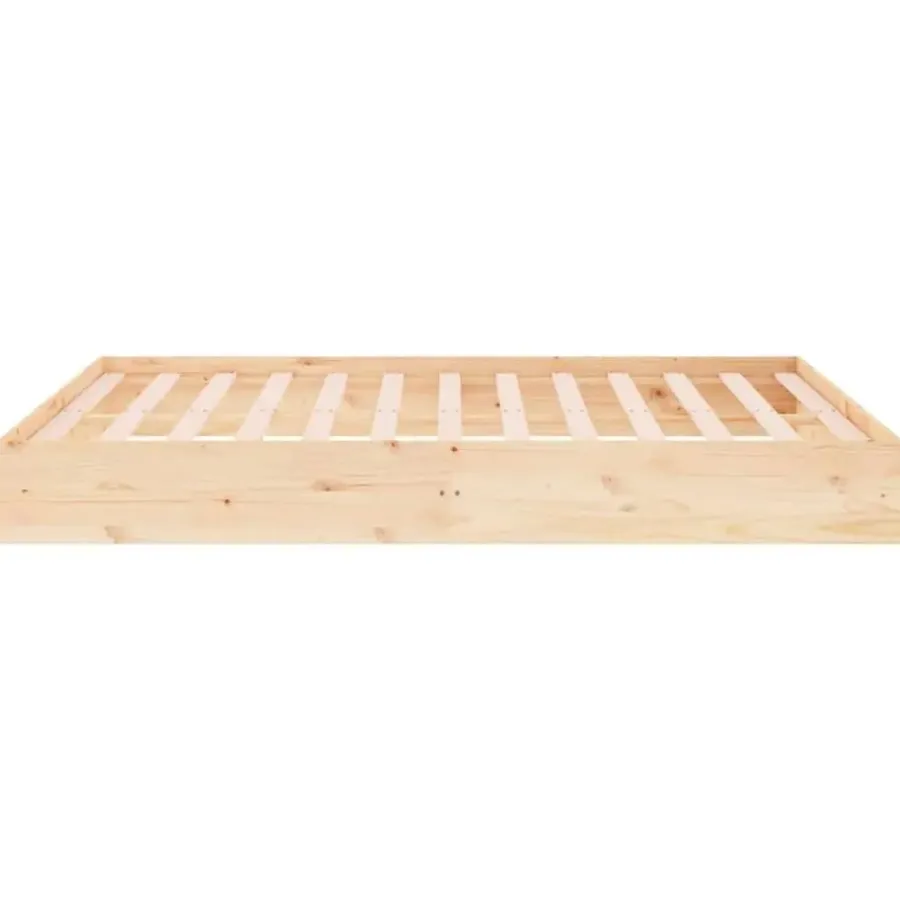 vidaXL - Bed frame pallet zonder matras - Naturel -Massief hout - 140x200 cm