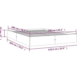 vidaXL - Bed frame pallet zonder matras - Naturel -Massief hout - 140x200 cm