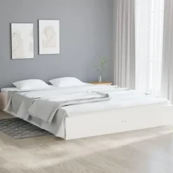 vidaXL - Bed frame pallet - Wit - Massief hout - 140x200 cm