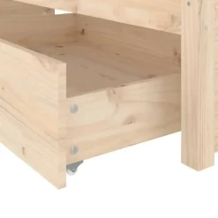 Twijfelaars-vidaXL - Bed frame zonder matras met lades - Naturel - Grenenhout - 120x200 cm