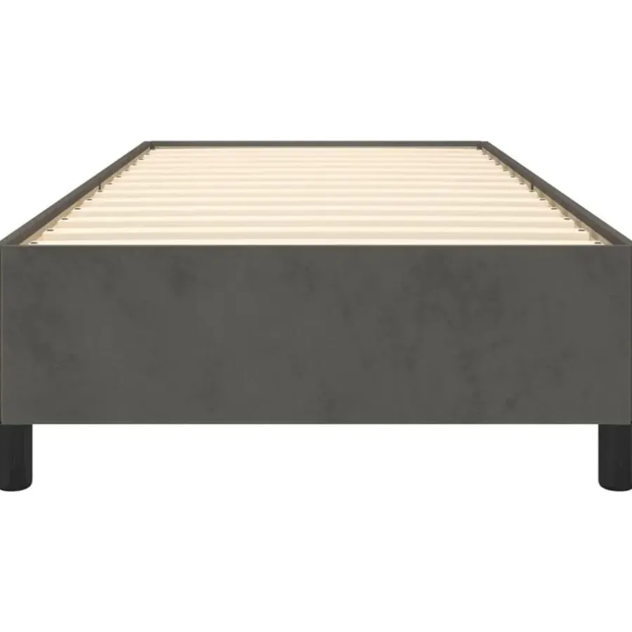 1-Persoons Bedden-vidaXL - Bed frame zonder matras - Donkergrijs- Fluweel - 90x200 cm