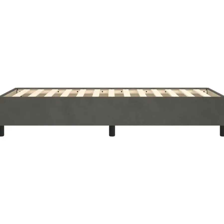 1-Persoons Bedden-vidaXL - Bed frame zonder matras - Donkergrijs- Fluweel - 90x200 cm