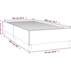 1-Persoons Bedden-vidaXL - Bed frame zonder matras - Donkergrijs- Fluweel - 90x200 cm