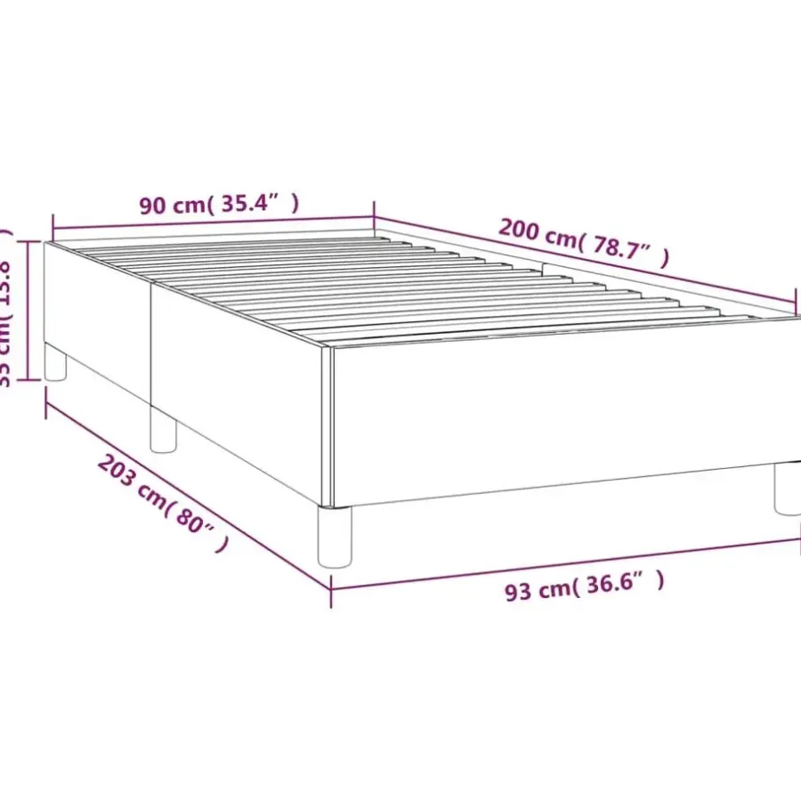 1-Persoons Bedden-vidaXL - Bed frame zonder matras - Donkergrijs- Fluweel - 90x200 cm