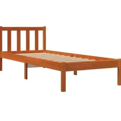 1-Persoons Bedden-vidaXL - Bed frame zonder matras - Wasbruin - Massief grenenhout - 90x200 cm