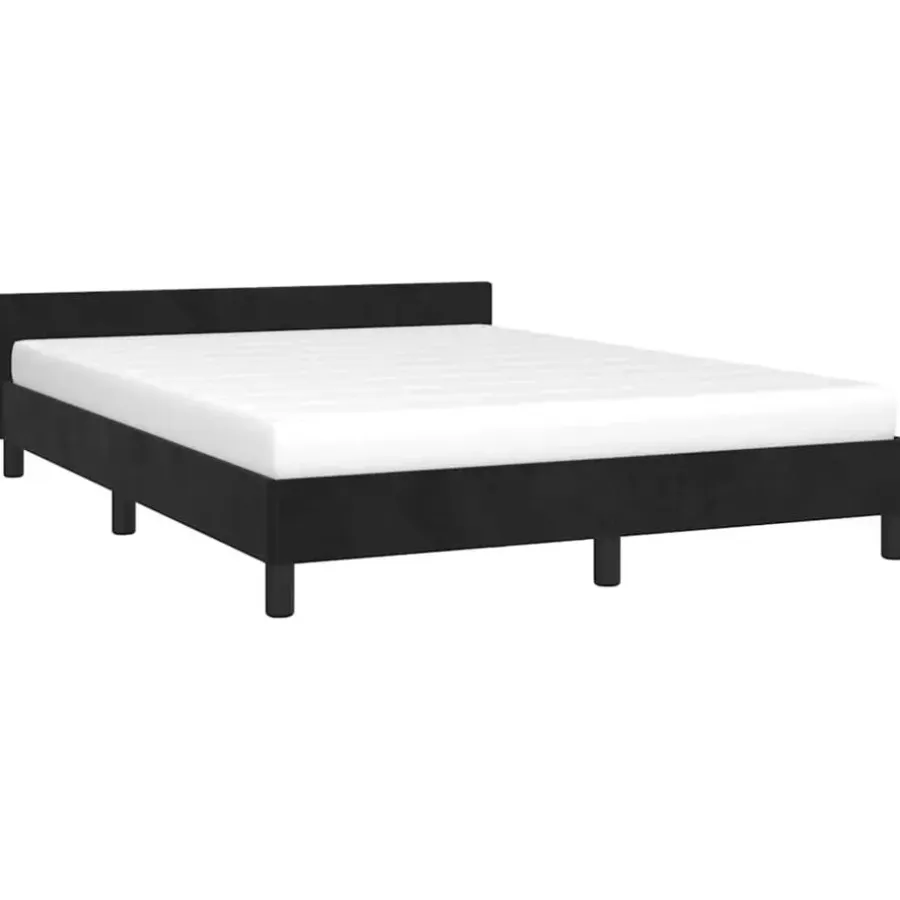 Twijfelaars-vidaXL - Bed frame zonder matras - Zwart - Fluweel - 140x200 cm