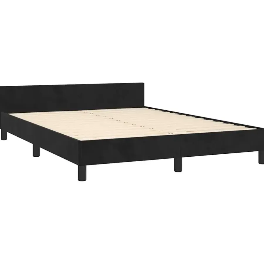 Twijfelaars-vidaXL - Bed frame zonder matras - Zwart - Fluweel - 140x200 cm