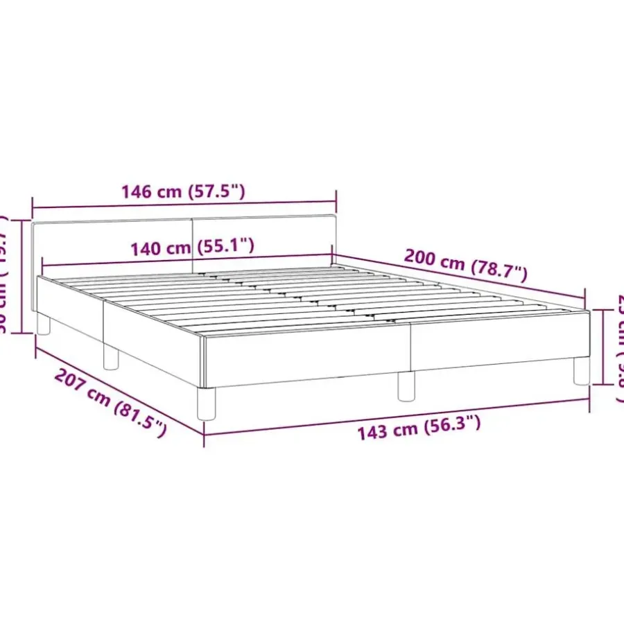 Twijfelaars-vidaXL - Bed frame zonder matras - Zwart - Fluweel - 140x200 cm
