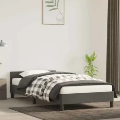 1-Persoons Bedden-vidaXL - Bed frame zonder matras - Donkergrijs - Fluweel - 90x200 cm
