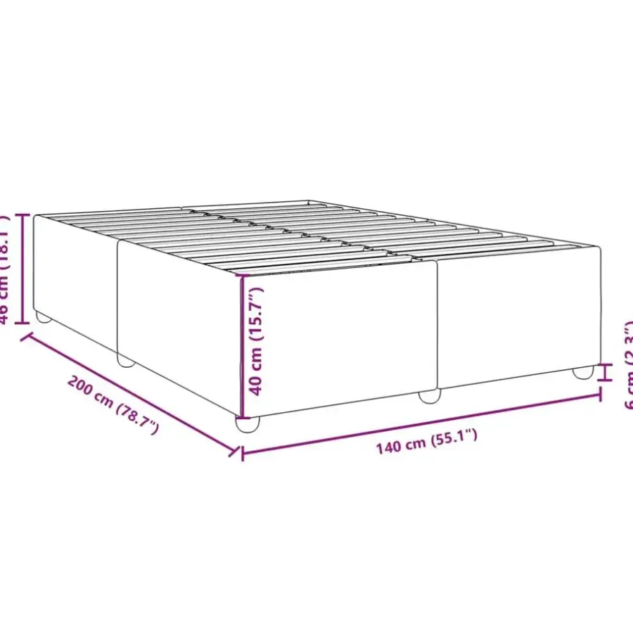 Twijfelaars-vidaXL - Bed frame zonder matras - Zwart - Stof - 140x200 cm