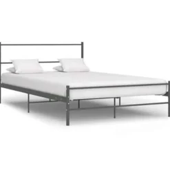2-Persoons Bedden-vidaXL - Bed frame zonder matras - Grijs - Metaal - 140x200 cm