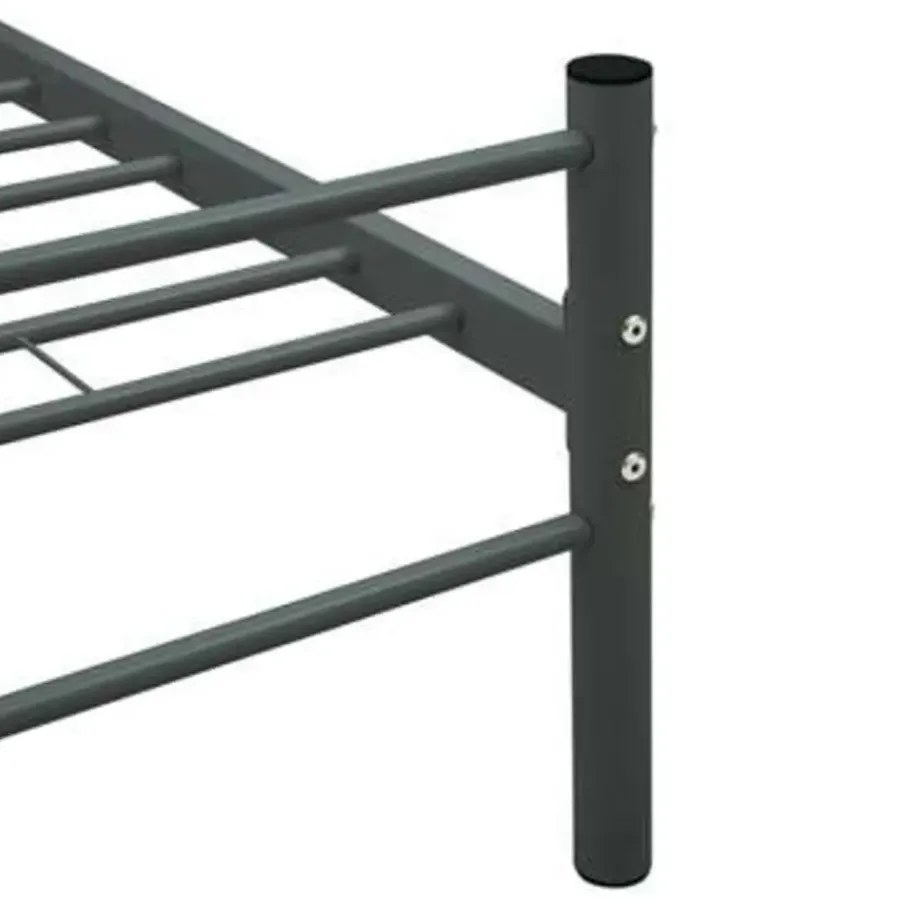 2-Persoons Bedden-vidaXL - Bed frame zonder matras - Grijs - Metaal - 140x200 cm