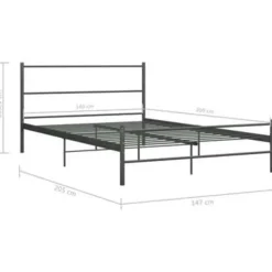 2-Persoons Bedden-vidaXL - Bed frame zonder matras - Grijs - Metaal - 140x200 cm