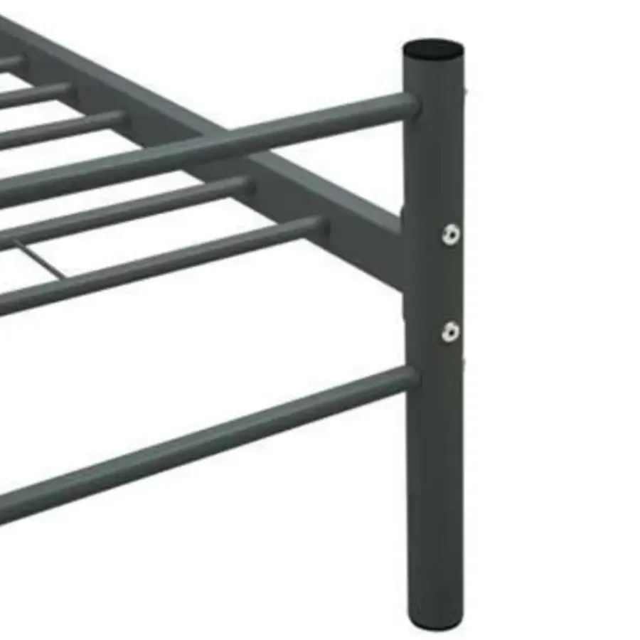 2-Persoons Bedden-vidaXL - Bed frame zonder matras - Grijs - Metaal - 140x200 cm
