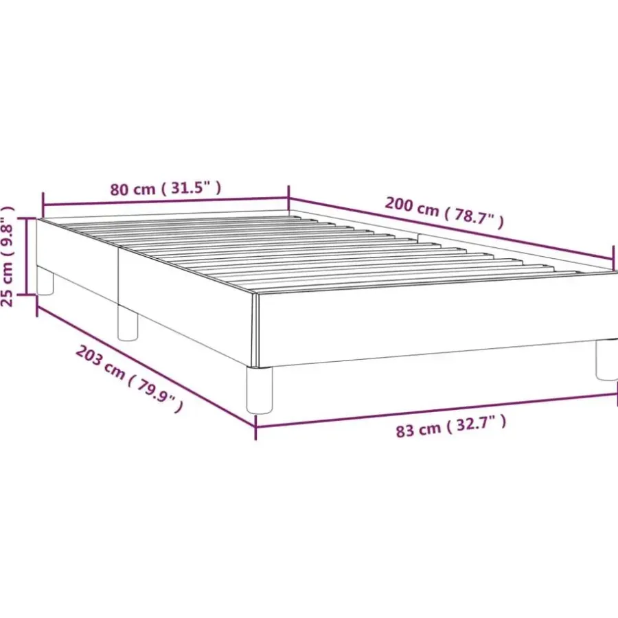 vidaXL - Bed frame zonder matras - Grijs en zwart - Stof - 80x200 cm