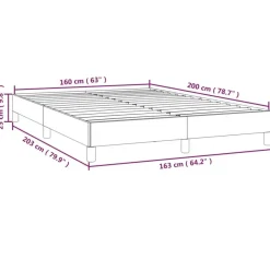 Twijfelaars-vidaXL - Bed frame zonder matras - Donkergrijs - Stof - 160x200 cm