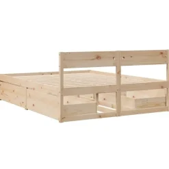 vidaXL - Bed incl. hoofdbord en lades - Massief grenenhout - 140x200 cm