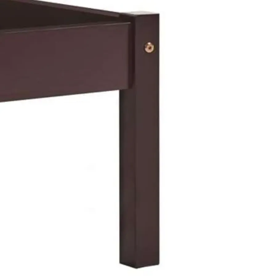 2-Persoons Bedden-vidaXL - Bed met hoofdeinde - Donkerbruin - Massief grenenhout - 140x200 cm