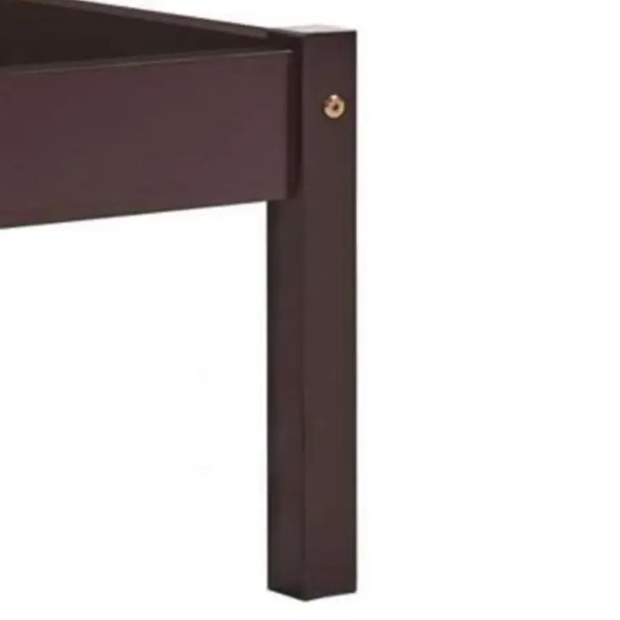2-Persoons Bedden-vidaXL - Bed met hoofdeinde - Donkerbruin - Massief grenenhout - 140x200 cm