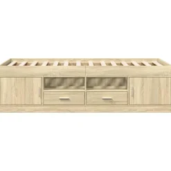 vidaXL - Bed met lades - Bruin - Hout - 90 x 200 cm - Zonder matras
