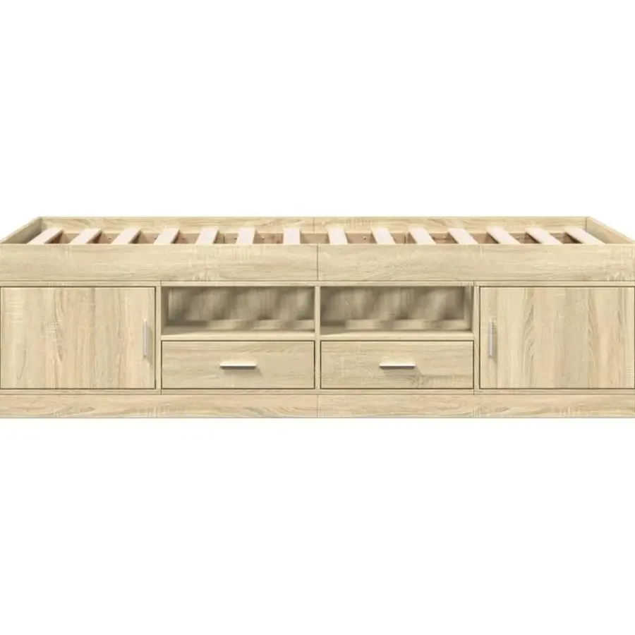vidaXL - Bed met lades - Bruin - Hout - 90 x 200 cm - Zonder matras
