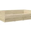 Kinderbedden-vidaXL - Bed met lades - Sonoma eikenkleurig - Hout - 90 x 200 cm