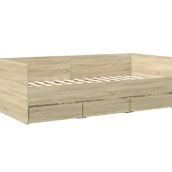 Kinderbedden-vidaXL - Bed met lades - Sonoma eikenkleurig - Hout - 90 x 200 cm