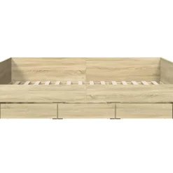 Kinderbedden-vidaXL - Bed met lades - Sonoma eikenkleurig - Hout - 90 x 200 cm