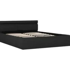 vidaXL - Bed met opbergruimte en LED - Donkergrijs - Stof - 140x200 cm