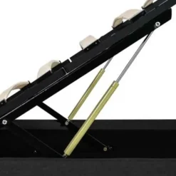 vidaXL - Bed met opbergruimte en LED - Donkergrijs - Stof - 140x200 cm