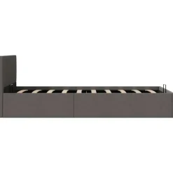 vidaXL - Bed met opbergruimte - Hydraulische - Donkergrijs - Stof - 100x200 cm