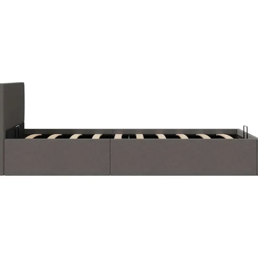 vidaXL - Bed met opbergruimte - Hydraulische - Donkergrijs - Stof - 100x200 cm