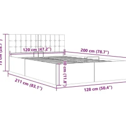 vidaXL - Bed met opbergruimte - Hydraulische - Taupe - Stof - 120x200 cm