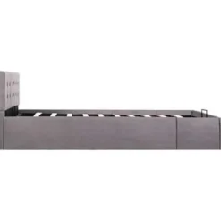 vidaXL - Bed met opbergruimte - Hydraulische - Taupe - Stof - 120x200 cm