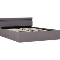 vidaXL - Bed met opbergruimte en LED - Hydraulische - Taupe - Stof - 120x200 cm