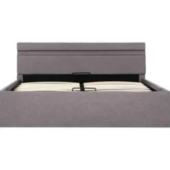 vidaXL - Bed met opbergruimte en LED - Hydraulische - Taupe - Stof - 120x200 cm