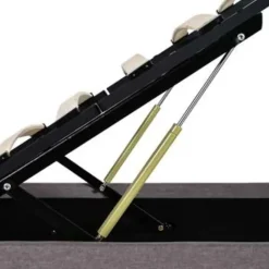 vidaXL - Bed met opbergruimte en LED - Hydraulische - Taupe - Stof - 120x200 cm