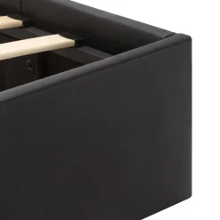 vidaXL - Bed met opbergruimte incl. LED - zwart - Kunstleer - 120x200 cm
