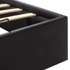 vidaXL - Bed met opbergruimte - Hydraulisch - Zwart - Kunstleer - 140x200 cm
