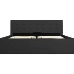 vidaXL - Bed met opbergruimte - Hydraulische - Donkergrijs - Stof - 140x200 cm