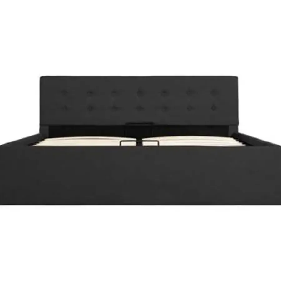 vidaXL - Bed met opbergruimte - Hydraulische - Donkergrijs - Stof - 140x200 cm